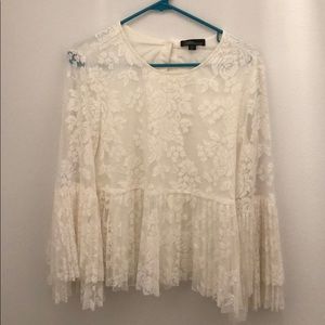 Cream lace peplum top